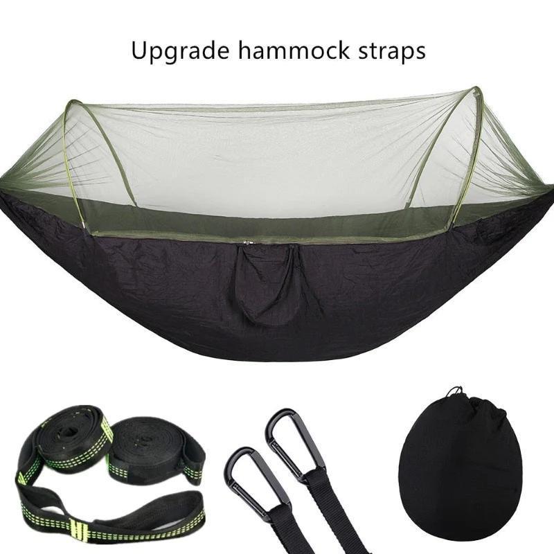 210T Parachute Nylon Hammocks Easy Pop-Up Camping Hammock With A Mosquito Net