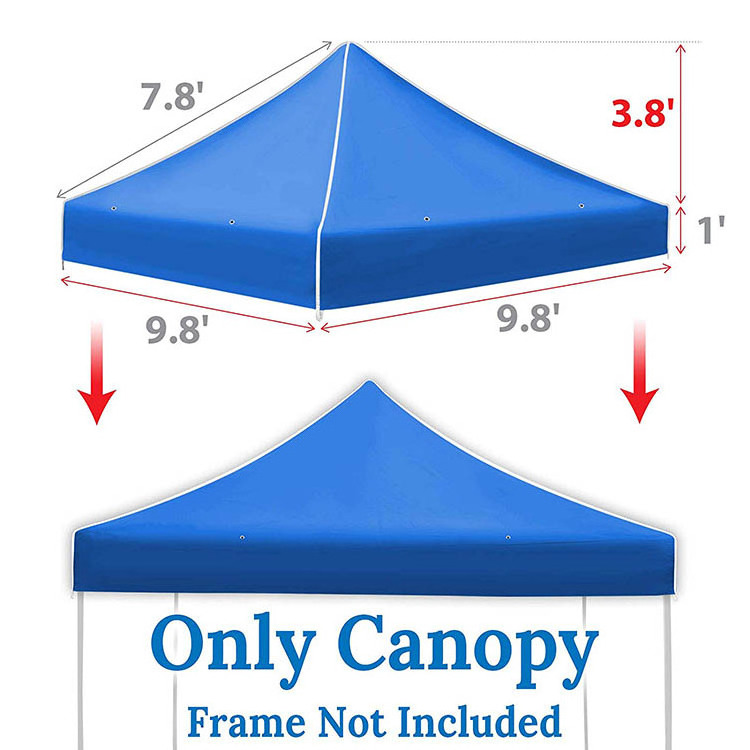 Customized outdoor 420D oxford folding commercial party shade 8x8 10x10 12x12 pop up canopy replacement top tent roof cover