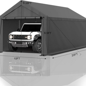 Outdoor Carport 10x20ft Canopy Storage Shed Portable Garage Shelter with Removable Side walls & Doors