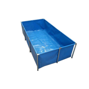 1000L~50000L Durable Foldable Portable PVC Tarpaulin Canvas Water Fish Farming Aquaculture Rectangular Tank Pond Pool