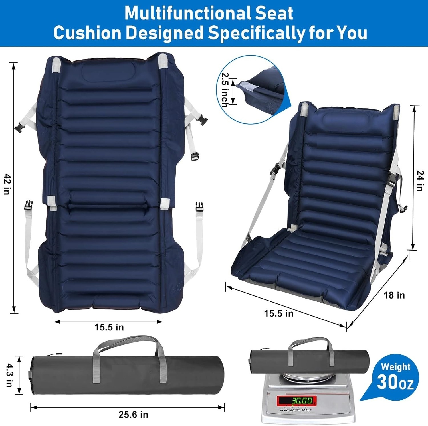 Lightweight Air Seat Cushion Self Inflating Air Seat Cushion with Built-in Pump