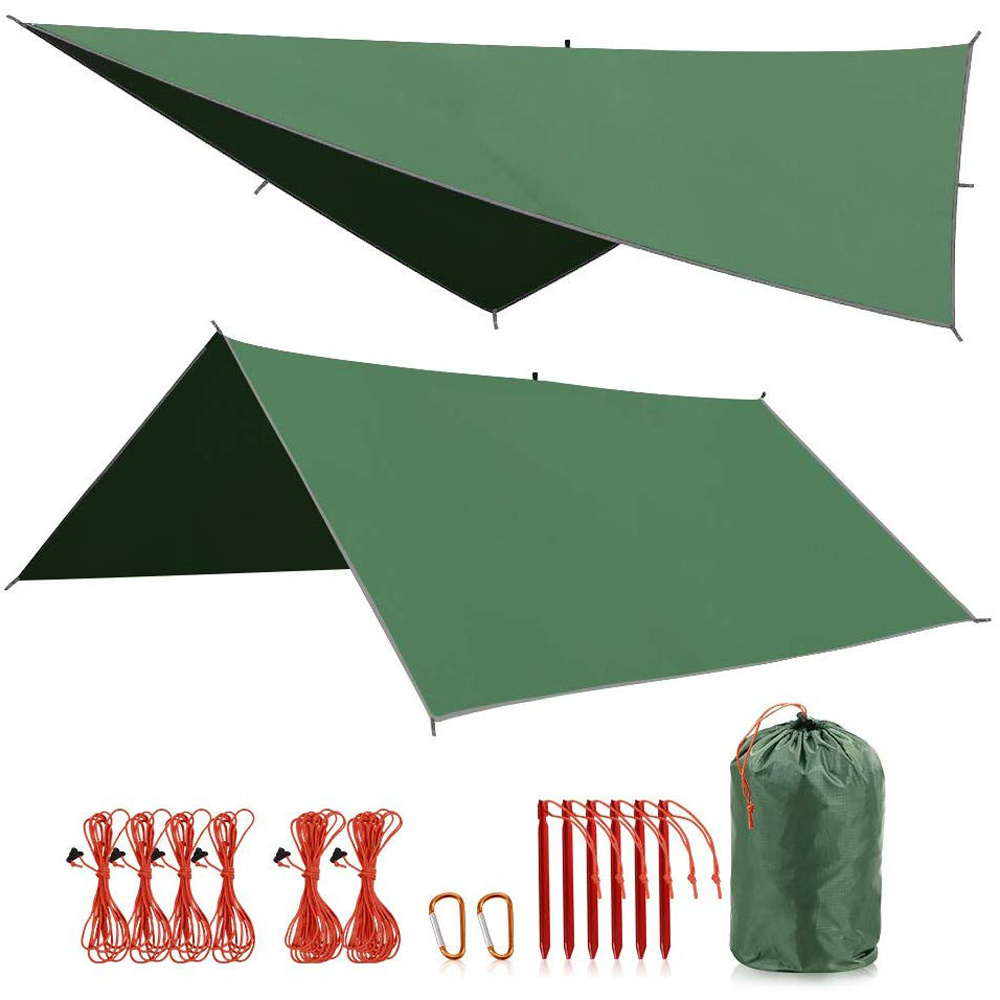 Lightweight awning large rain fly for hammock waterproof camping tent tarp cover   easy set up shelter portable for outdoor