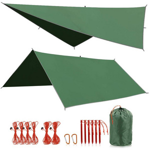 Lightweight awning large rain fly for hammock waterproof camping tent tarp cover   easy set up shelter portable for outdoor