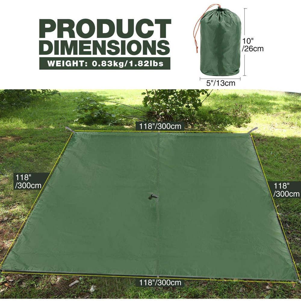 Lightweight awning large rain fly for hammock waterproof camping tent tarp cover   easy set up shelter portable for outdoor