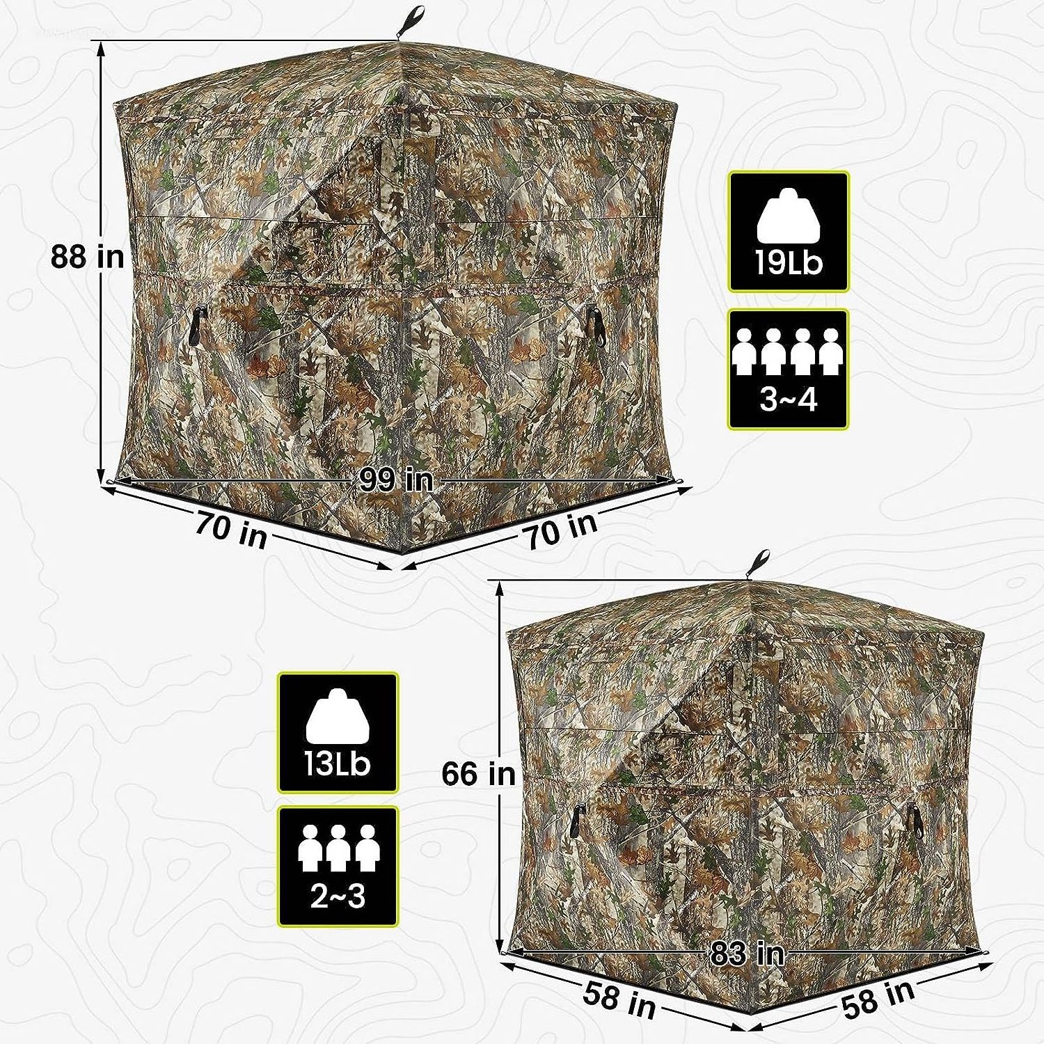 Hunting Gear Hunting Accessories Blind Pop Up Hunting Tent 58x58x66in