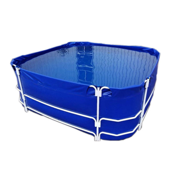 1000L~50000L Durable Foldable Portable PVC Tarpaulin Canvas Water Fish Farming Aquaculture Rectangular Tank Pond Pool