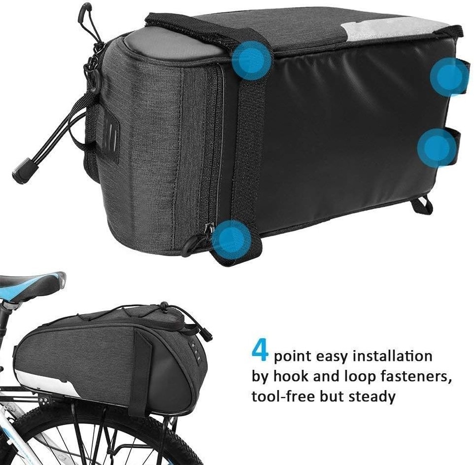 Essentials Series 141465 Convertible Bike Trunk Bag Bicycle Rear Rack Pack Cycling Accessories Pannier, 7L Capacity