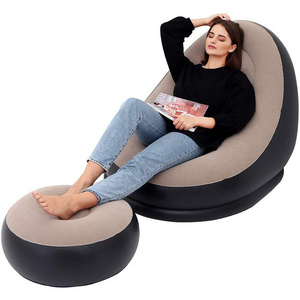 soft memory comfortable air inflatable cozy lazy bean bag chair sofa outdoor