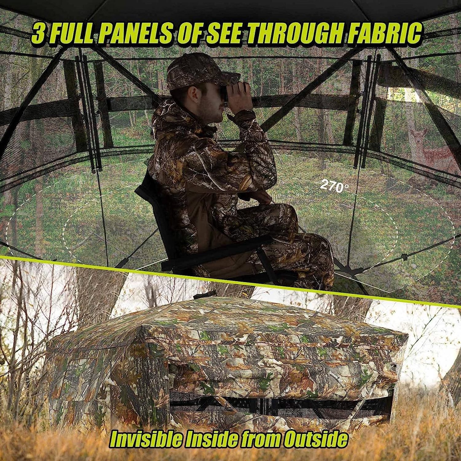 Hunting Gear Hunting Accessories Blind Pop Up Hunting Tent 58x58x66in