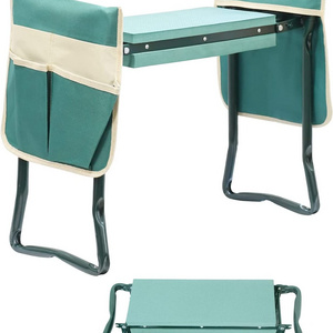 Garden Kneeler and Seat with Tool Pouch, Portable Folding Garden Stool, Heavy Duty Gardening Kneeling Bench