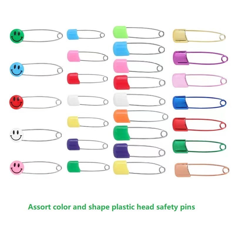 Good quality Plastic head safety pin stainless steel colorful 2 inch for Children bread head pins