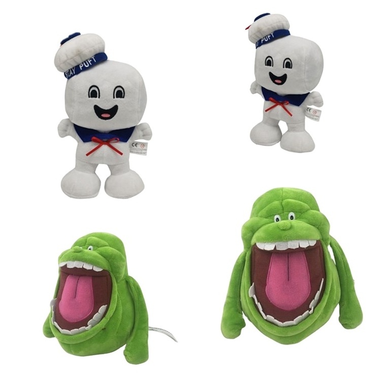 Funny Halloween Toys Soft Cartoon Anime Sleep Plush Pillow Green Ghostbuster PP Cotton Stuffed Plush Doll Toys for Kids