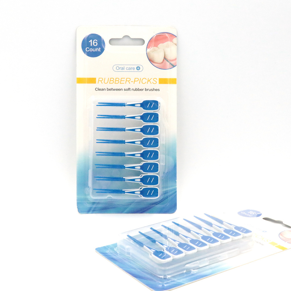 16pcs/set Soft Silicone Soft Rubber dental Interdental brush toothpicks