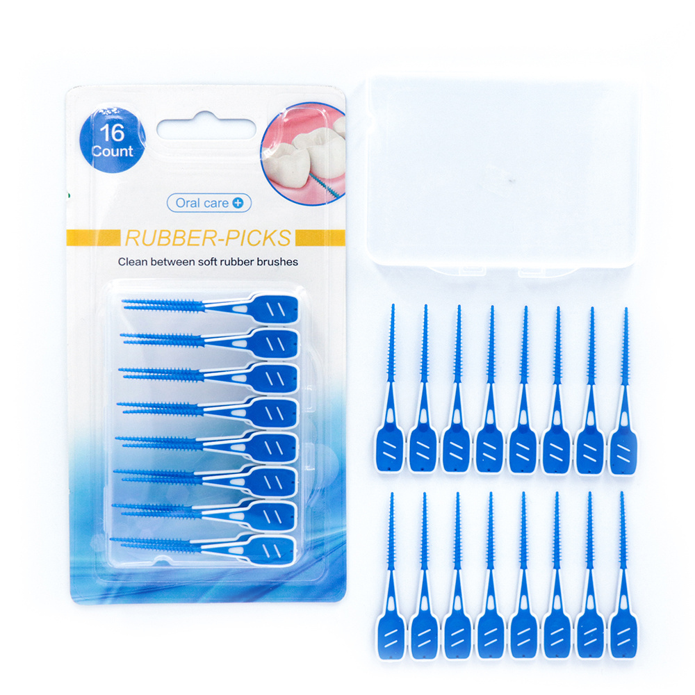 16pcs/set Soft Silicone Soft Rubber dental Interdental brush toothpicks