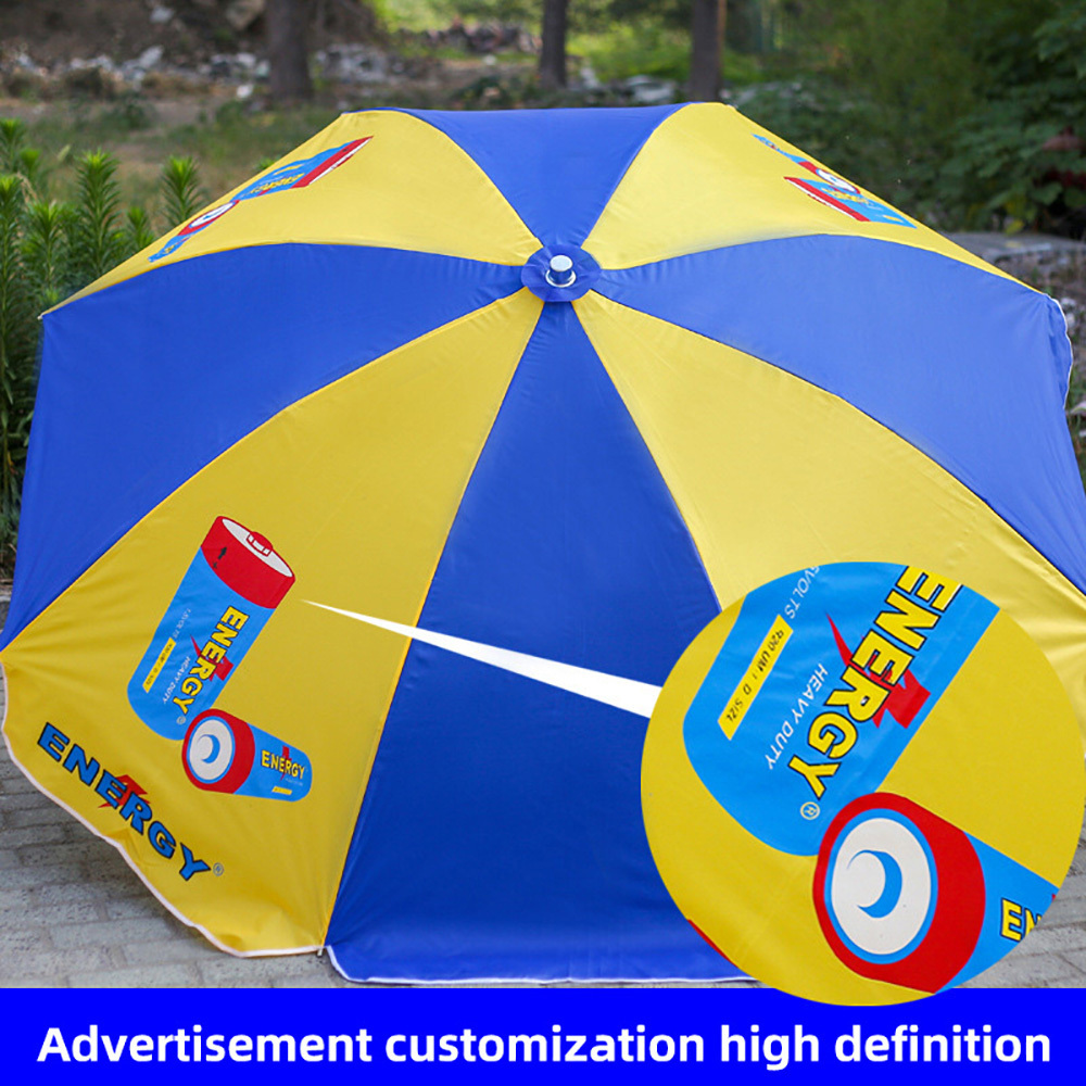 Sun Beach Umbrella Waterproof Steel Oxford Outdoor Furniture for Garden Custom Size Outdoor Promotional Advertising Summer 0.9m