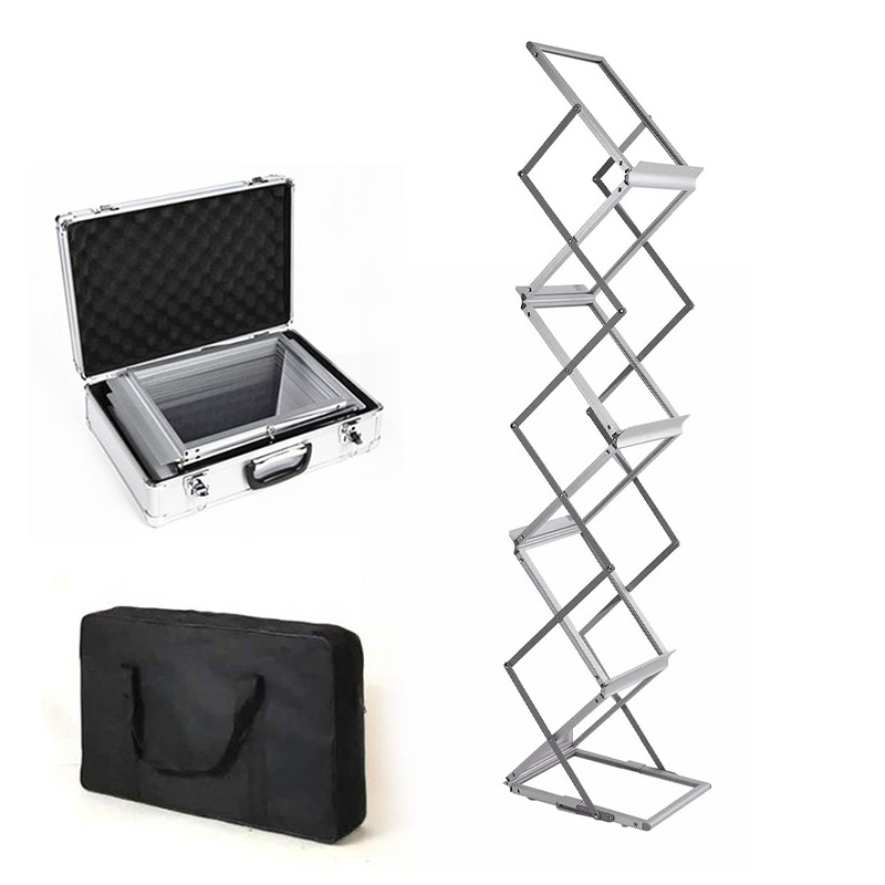 Foldable Aluminum/ Iron Magazine Catalog Holder A4 Brochure Rack Stands