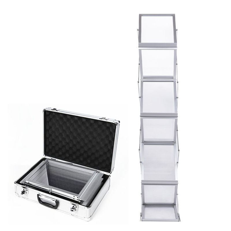 Foldable Aluminum/ Iron Magazine Catalog Holder A4 Brochure Rack Stands