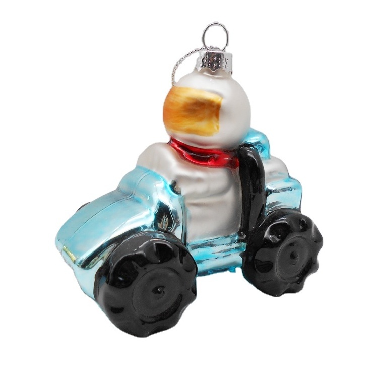 Christmas glass car spaceship pendant series Xmas tree indoor ornaments perfect home festival party hanging decorations