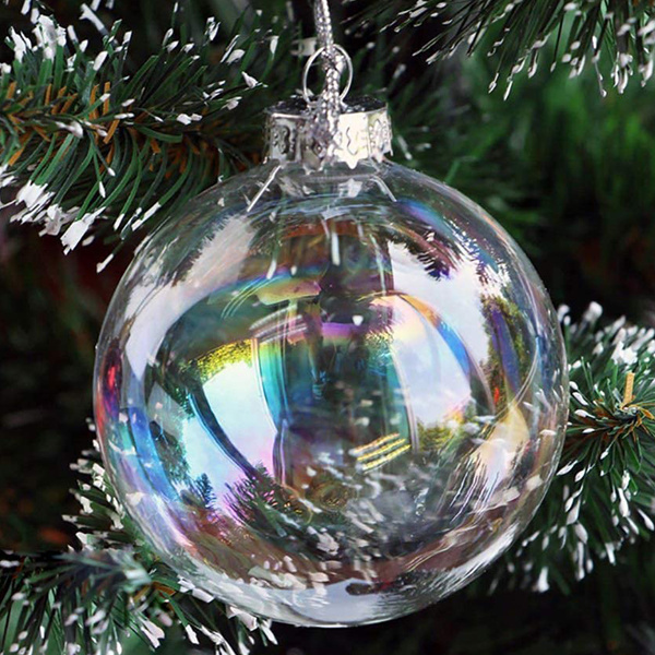 High quality clear iridscent glass ball Christmas ornament for home decoration