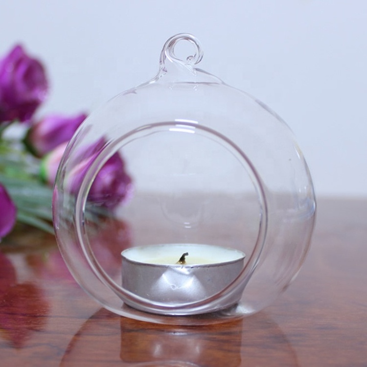 Wholesale Clear Hanging Decorative ball with glass tealight candle holder for Christmas decoration