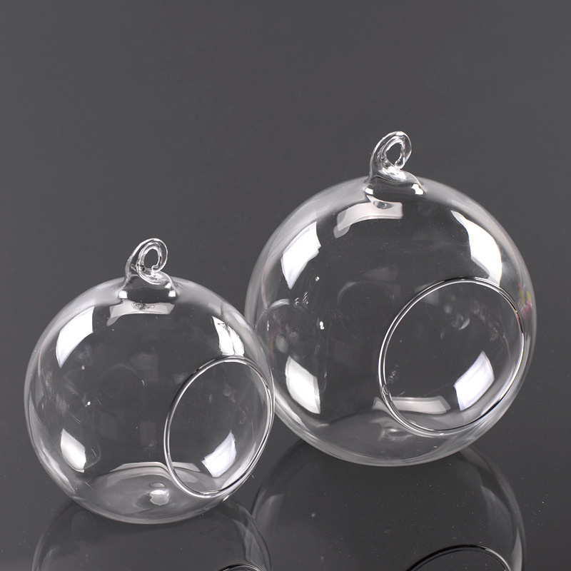 Wholesale Clear Hanging Decorative ball with glass tealight candle holder for Christmas decoration