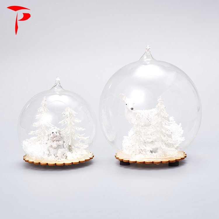 christmas glass ball Hanging Glass Tea Light Candle Holder Glass Terrarium Sphere Room Decoration LED Light