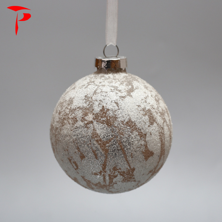 Bubble 8 cm Iridescent Hanging Glass Christmas Ball Logo