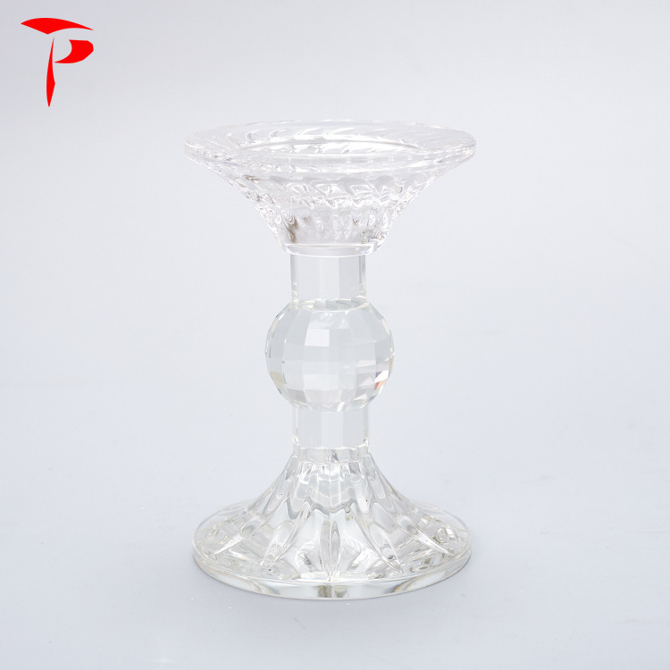 Long Stem Glass Candle Holder Sets of 3 for Decoration Glass crystal Bubble Candle Holder Romantic Christmas Party Home