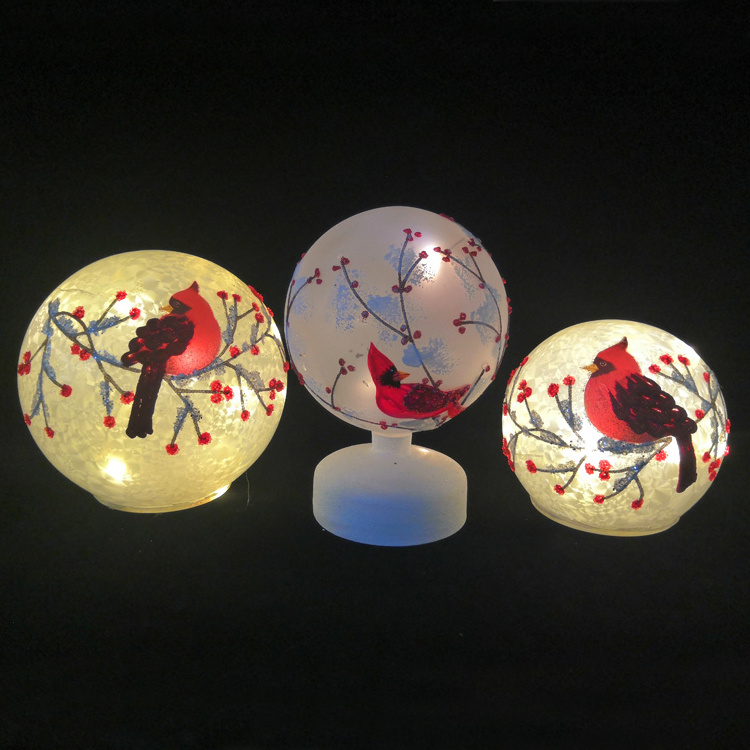 Lighted Mercury Glass Christmas ball mirror surface reflects tiny pinpoints of light like a starry sky decoration