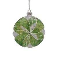 Wholesale Christmas Tree Decoration Christmas Hanging Flat Clear Ball Glass Disc Ornament