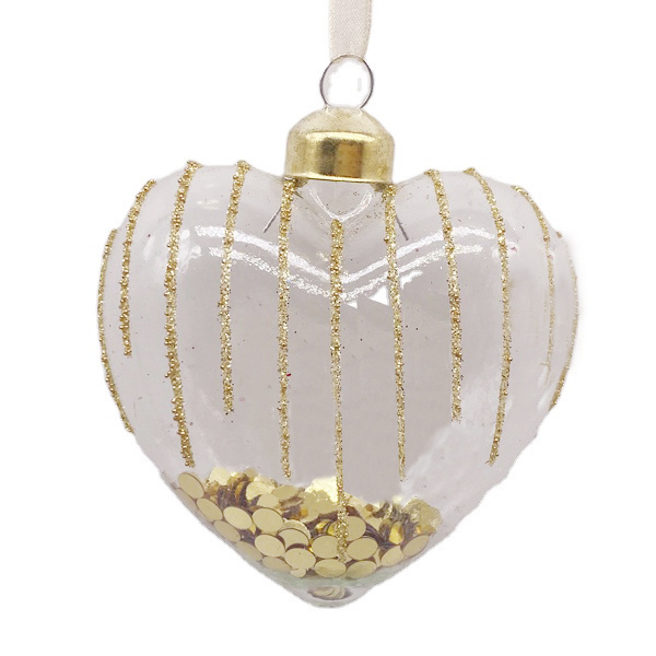 Transparent clear flat disc glass Christmas ball bauble hanging blank round ornaments