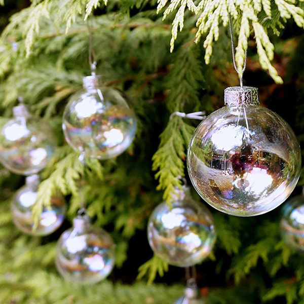 High quality clear iridscent glass ball Christmas ornament for home decoration