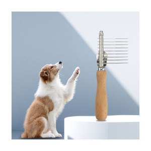 Pet supplies cleaning kit cat stainless steel open knot massage dog floating hair comb grooming products pet knot comb