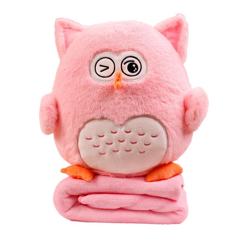 Wholesale Custom Soft Sleep Plush Toys Stuffed Animals Owl with Blanket for Kid Baby Child