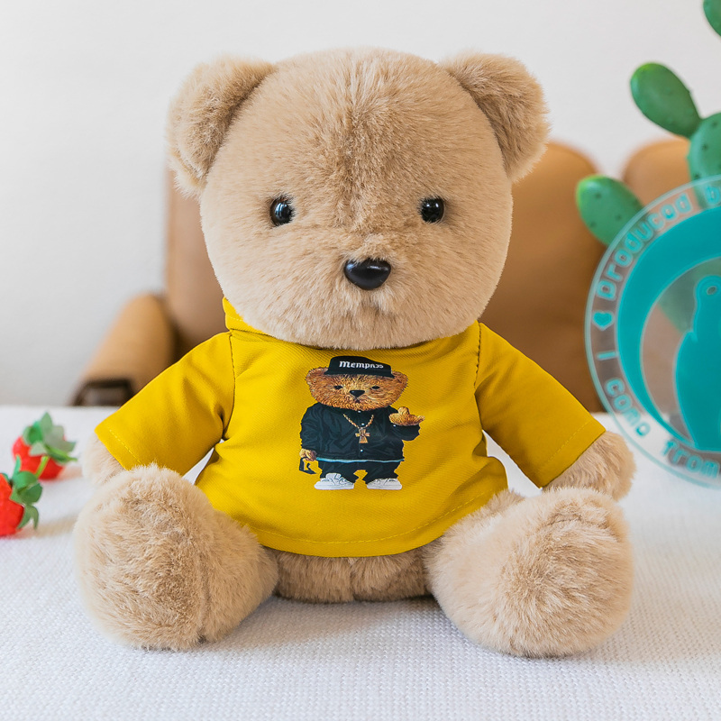 Custom Logo Personalized Promotional Mascot Gift Doll Soft Stuffed Plush Toys Teddy Bear with Hoodies T-shirt T Shirt Clothes