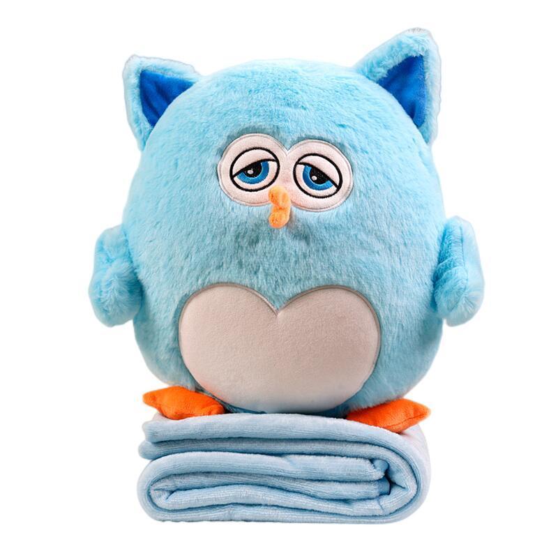 Wholesale Custom Soft Sleep Plush Toys Stuffed Animals Owl with Blanket for Kid Baby Child