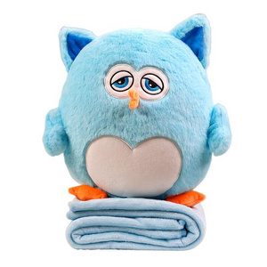 Wholesale Custom Soft Sleep Plush Toys Stuffed Animals Owl with Blanket for Kid Baby Child