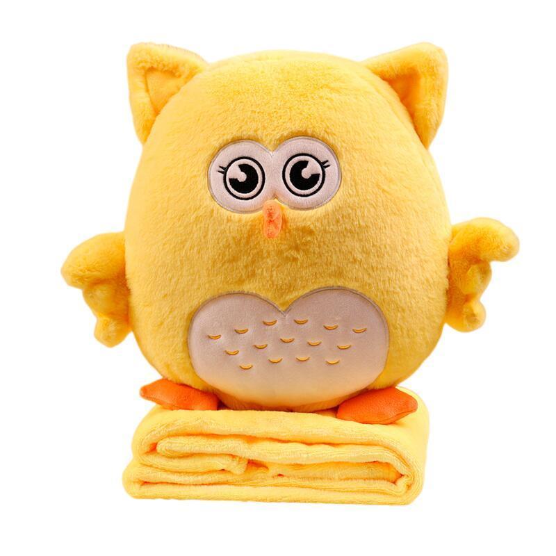 Wholesale Custom Soft Sleep Plush Toys Stuffed Animals Owl with Blanket for Kid Baby Child