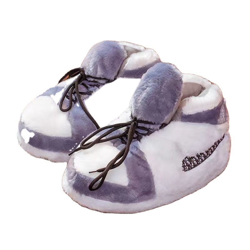 Slippers plush unisex kids sneaker warm Fuzzy Slippers Indoor Winter Home Sneaker slipper