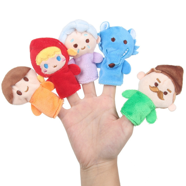 Fashion Family Mini Plush Kids Finger Puppets Toys Custom Plush Animal Finger Puppet Toys Opp Bag Customized Unisex Hand Puppet