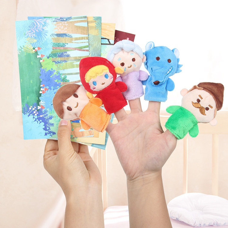 Fashion Family Mini Plush Kids Finger Puppets Toys Custom Plush Animal Finger Puppet Toys Opp Bag Customized Unisex Hand Puppet