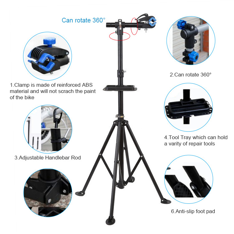 aluminium adjustable bike cycle foldable bicycle floor display rack repair station work stand