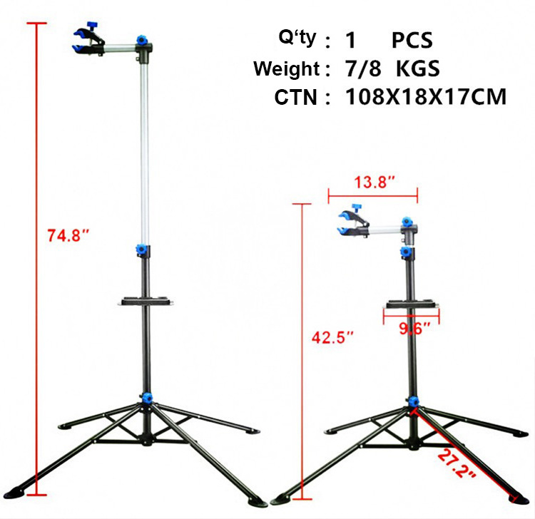 aluminium adjustable bike cycle foldable bicycle floor display rack repair station work stand