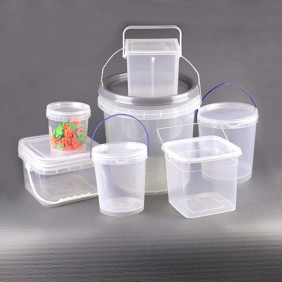 5 gallon Plastic Handle Packing paint Buckets 3l Square Food Clear Plastic Bucket