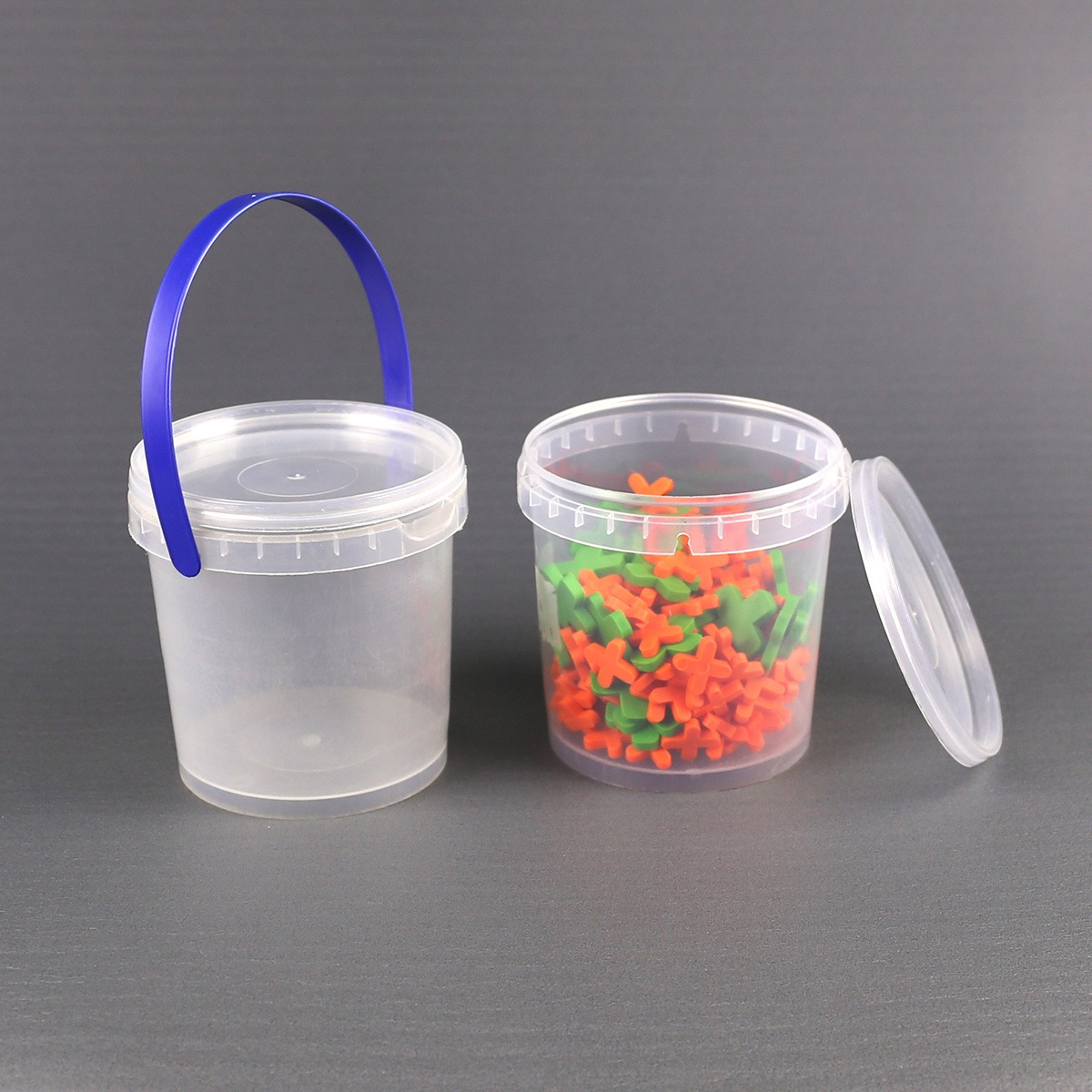 5 gallon plastic bucket Customized PP BPA Plastic Bucket white clear plastic ice cream Container bucket with lid with handle