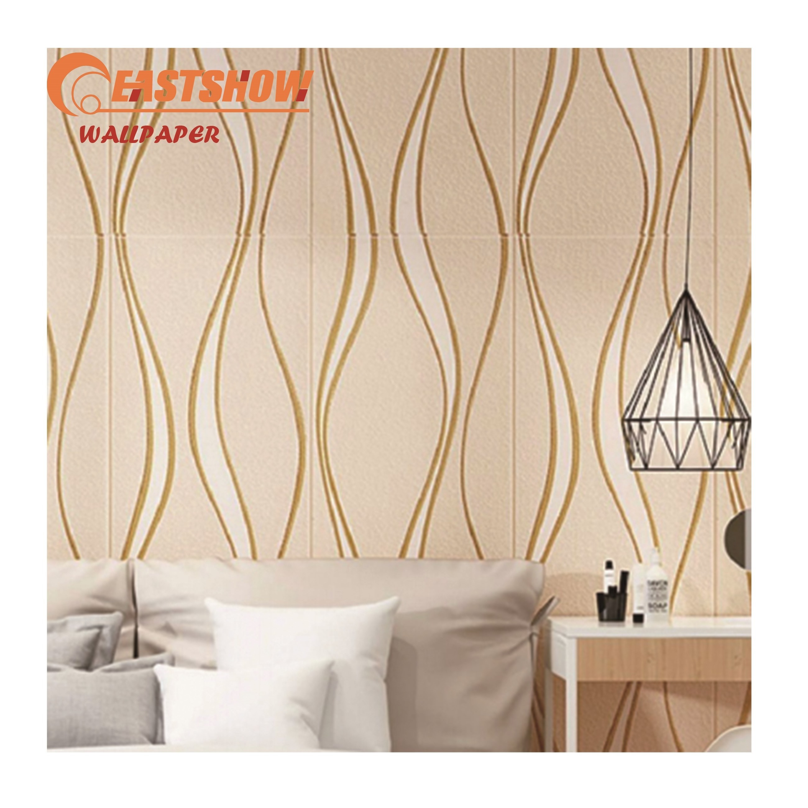 Luxury Wall Decor Interior Waterproof 3D  Wholesale Self Adhesive Wallpaper PE Foam Unique Design  Wall Sticker