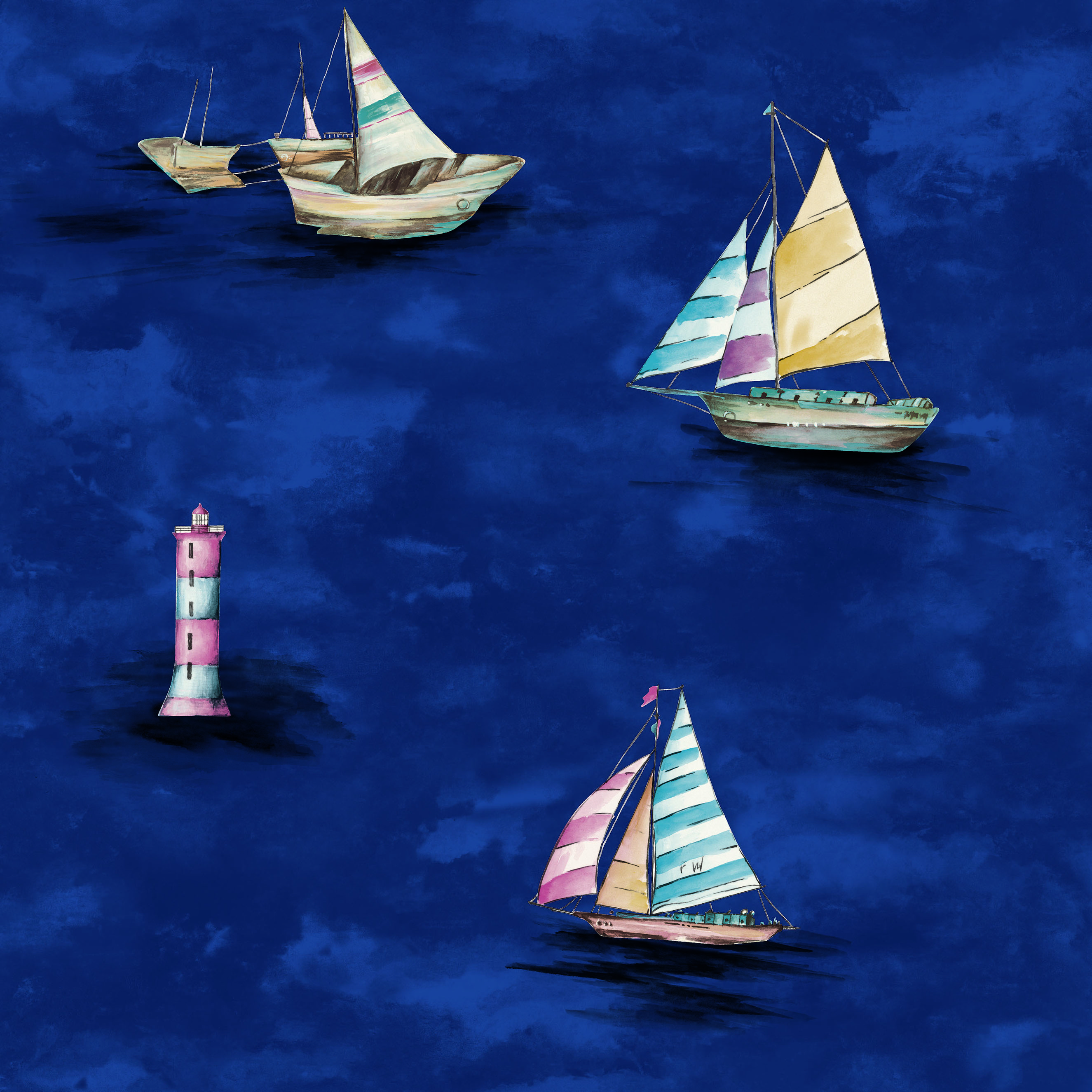 3D blue sky sailboat pattern Children Cartoon Kids Wallpaper For nursery Kids Room