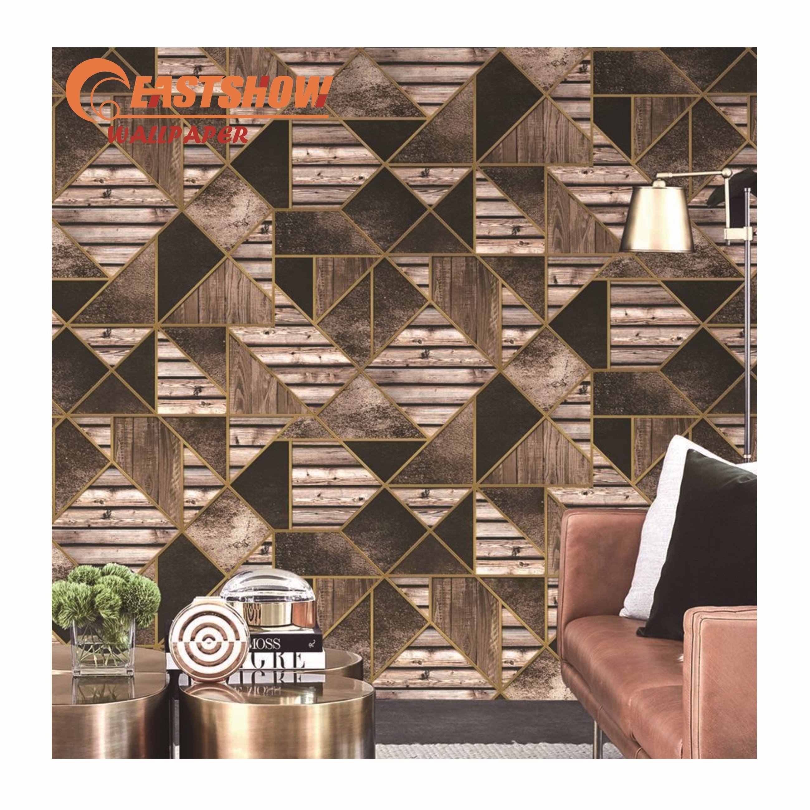 Multiple design styles 3d wood dark marble texture vinyl wallpaper for restaurant