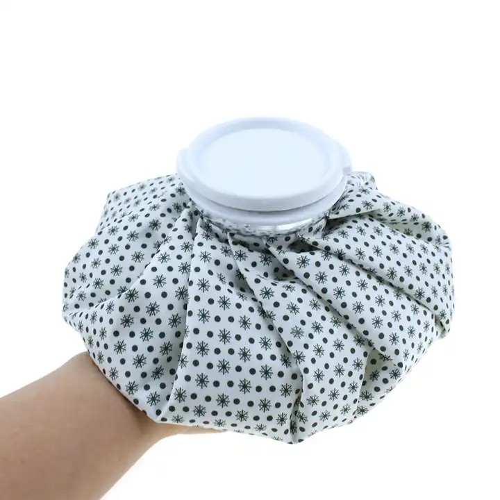 Green Snowflake Printing Fabric Ice Bag Medical PVC Waterproof Lining Medical Ice Cooling Bag 6''/9''/11''