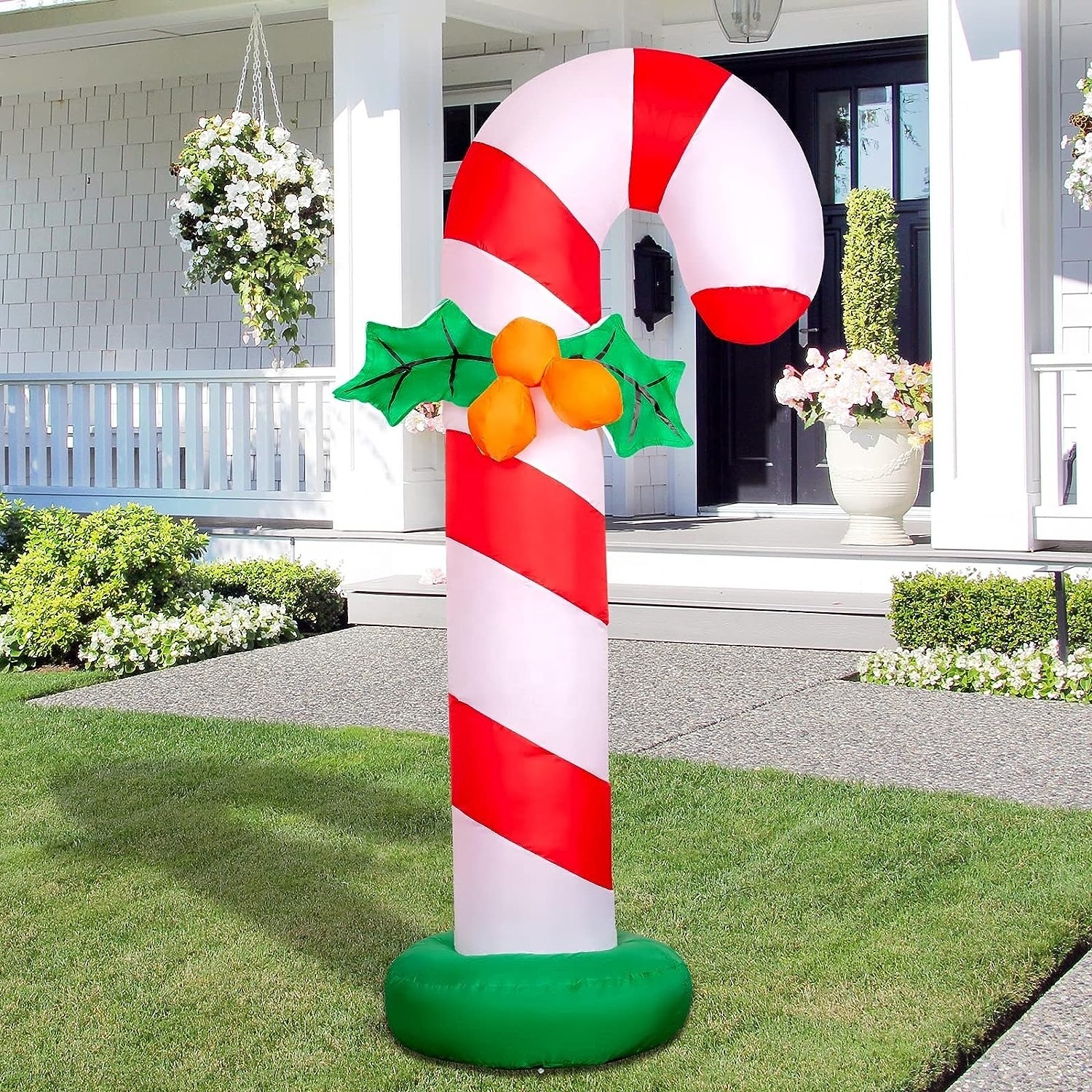 Giant Outdoor  Christmas Inflatable 6FT Inflatable Candy Canes Candy Cane Decorations